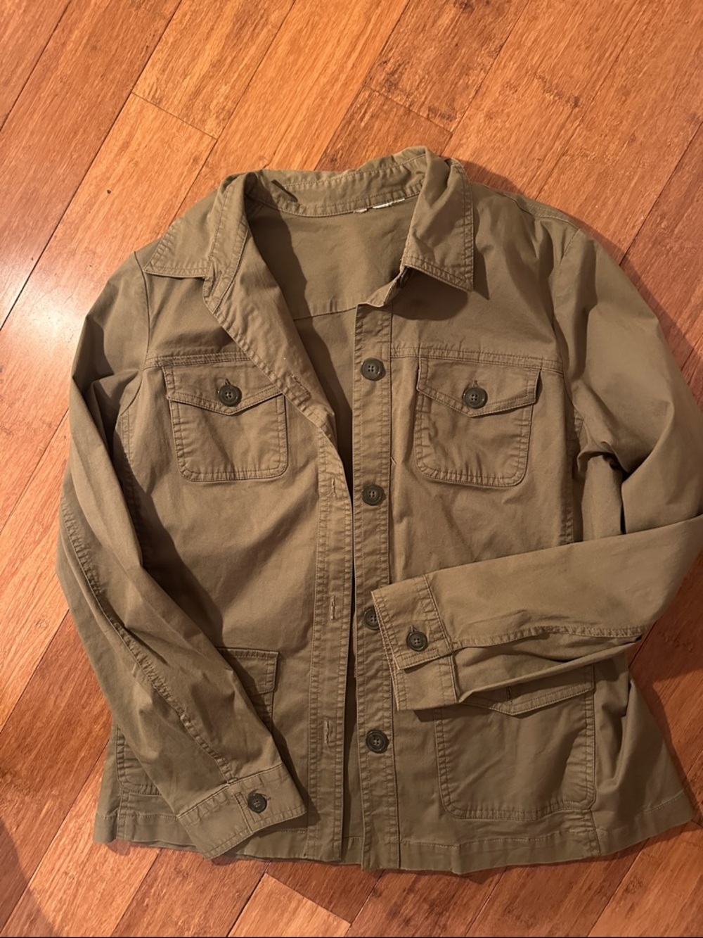 Woven Utility Jacket in Olive Green